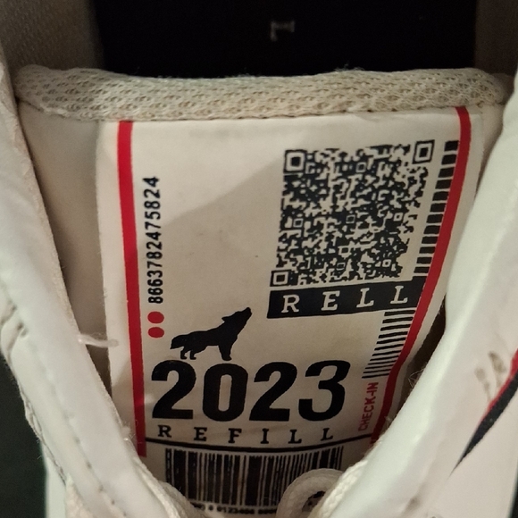 White Sneakers with Multi Color Stripes - Picture 3 of 12